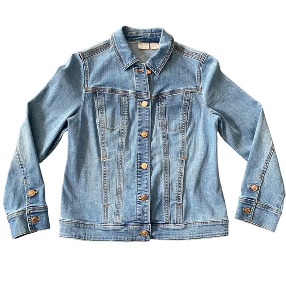 Chico’s Light Wash Jean Jacket Small 4-6 - Picture 1 of 13